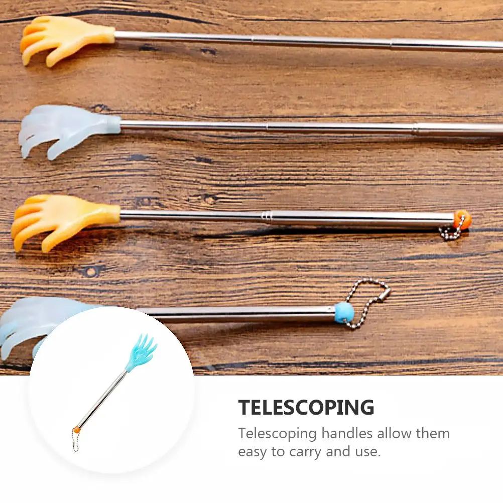 3Pcs Back Scratchers Extendable Massaging Tools Scratching Sticks Long Reach Body Itch Relief Portable PP Travel