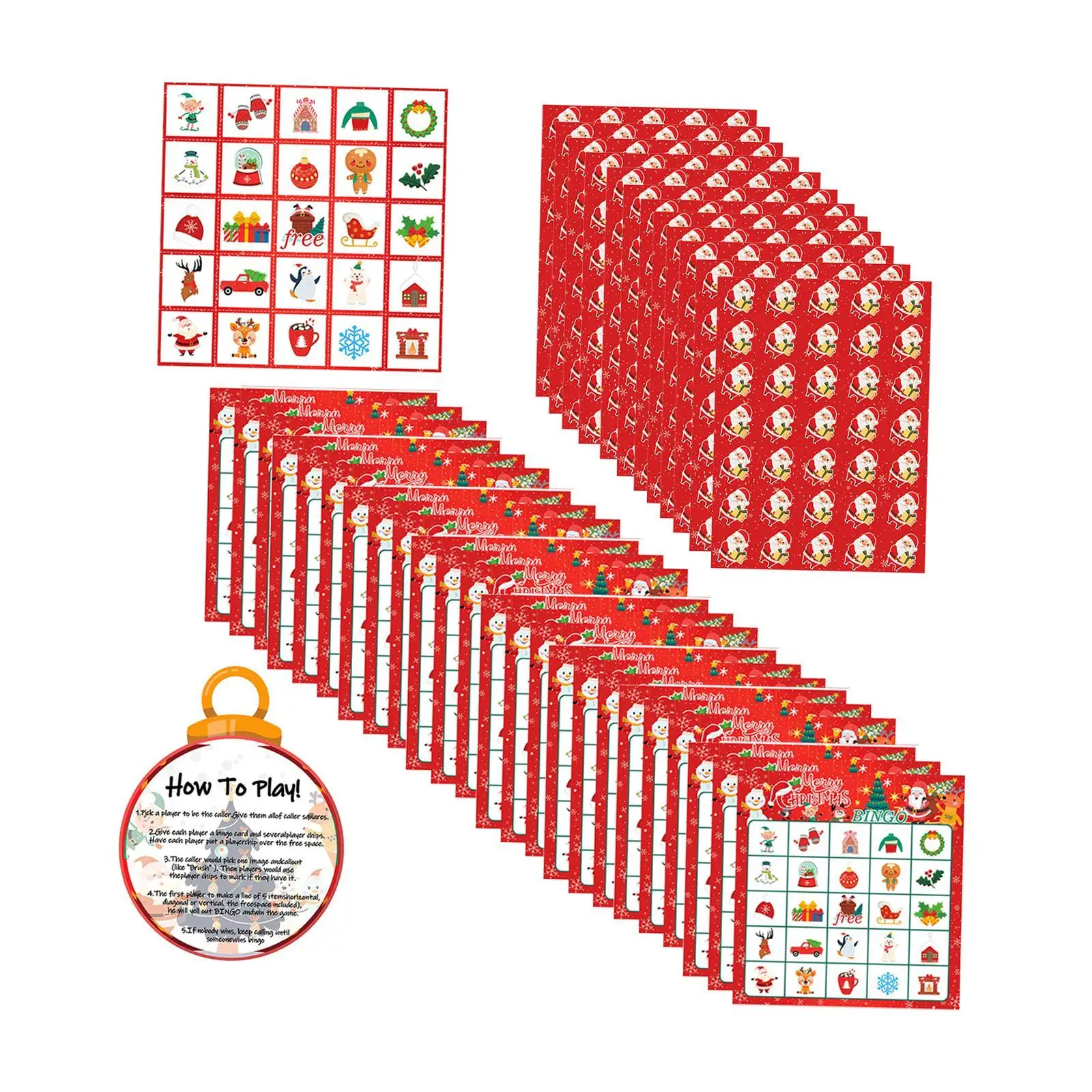 Christmas Bingo Game School Classroom Game Christmas Party Paper Bingo Cards for