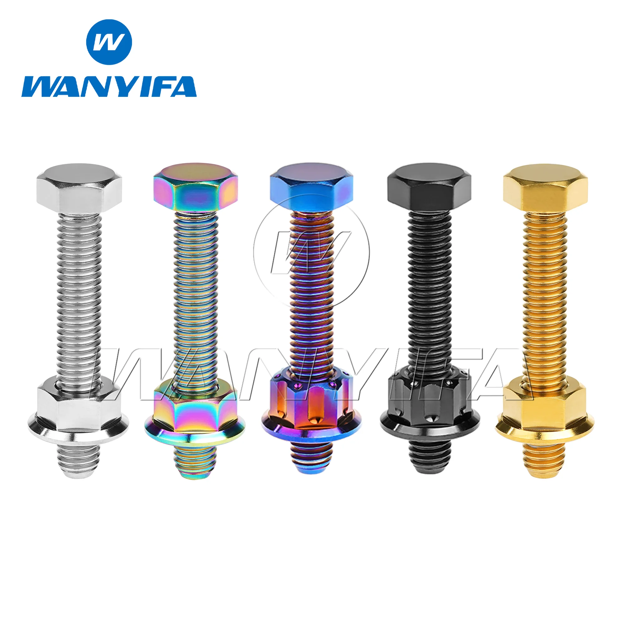 

Wanyifa Titanium Bolt M8x50mm+m8 Nut Flange/Fancy Hex Head Pitch 1.25mm Non-standard Bolt Set for Motorcycle Chain Adjusters