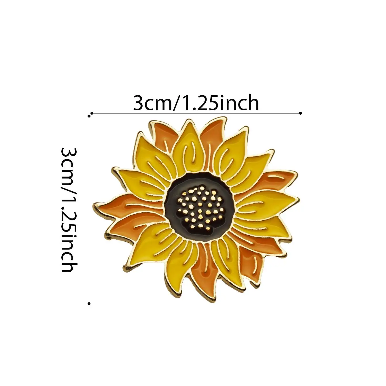 Bella spilla con distintivo a forma di fiore con spilla smaltata morbida girasole per accessorio di gioielli