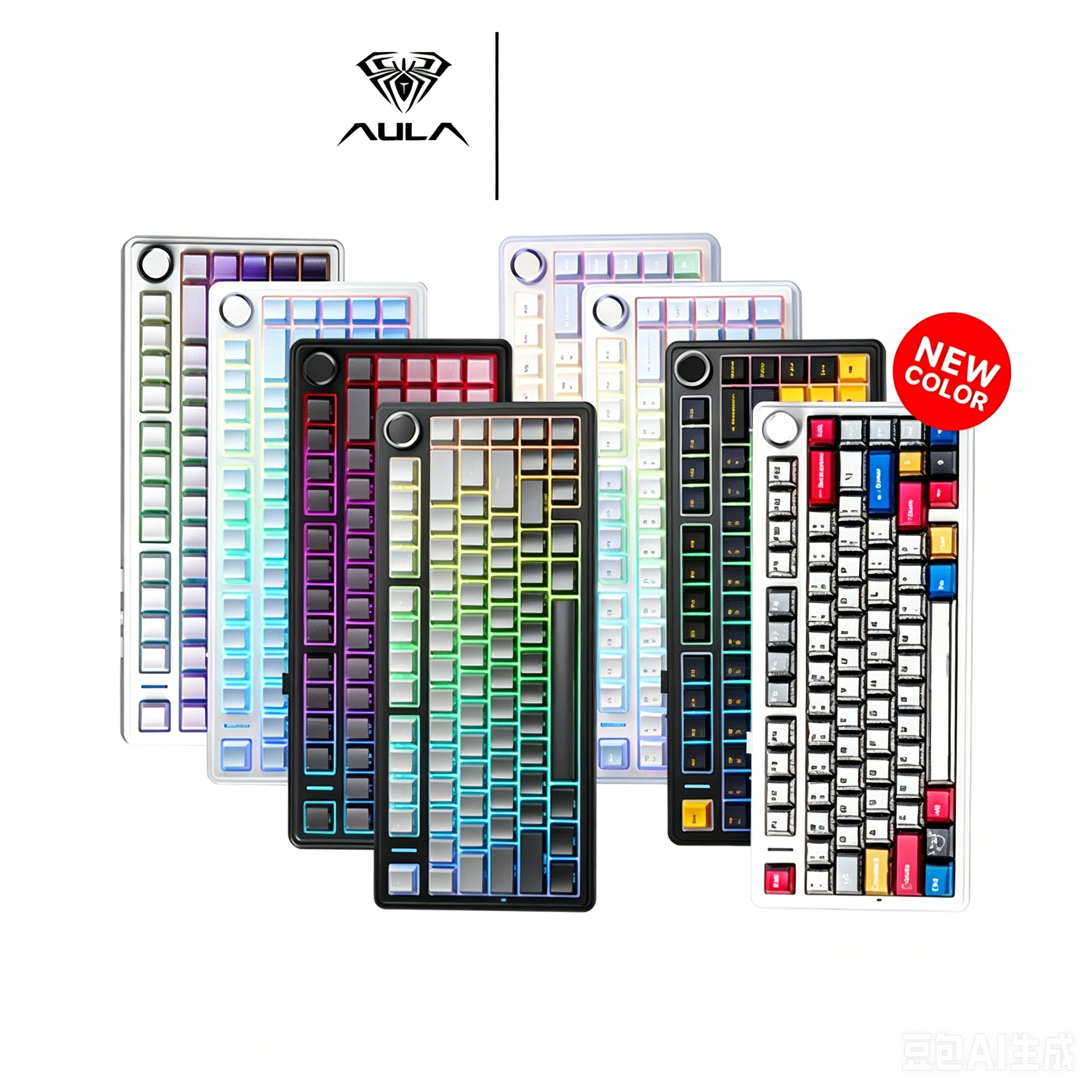 

AULA F75 Gaming Mechanical Keyboard RGB Customized 75% Layout OEM Profile Gasket Structure 2.4G Wireless/BT/Wired for Gamer