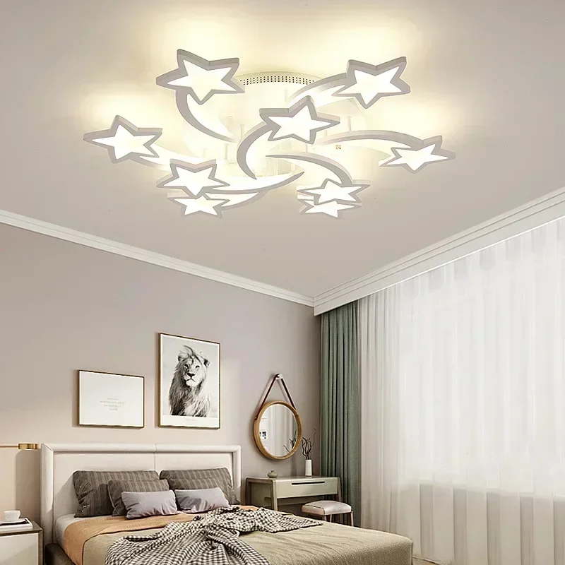 Imagem -04 - Creative Stars Led Ceiling Light Luminárias Internas para Decoração de Sala Iluminação Luzes Led Decoração de Casa com Controle Remoto