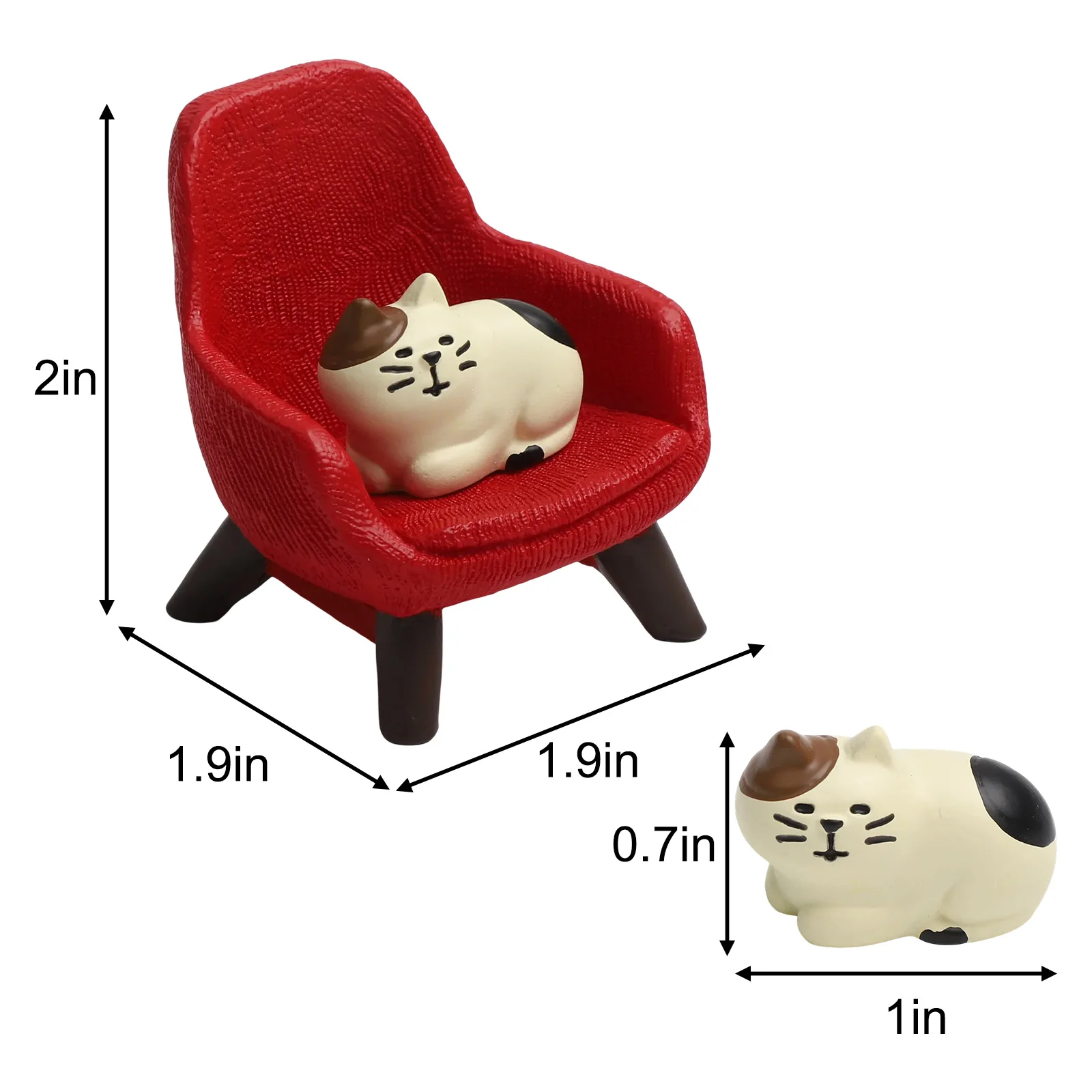 Charming Cartoon Cat Sofa Chair Cartoon Cat Sofa Chair Resin Doll Small Ornaments Tri Color Home Decoration Accessories