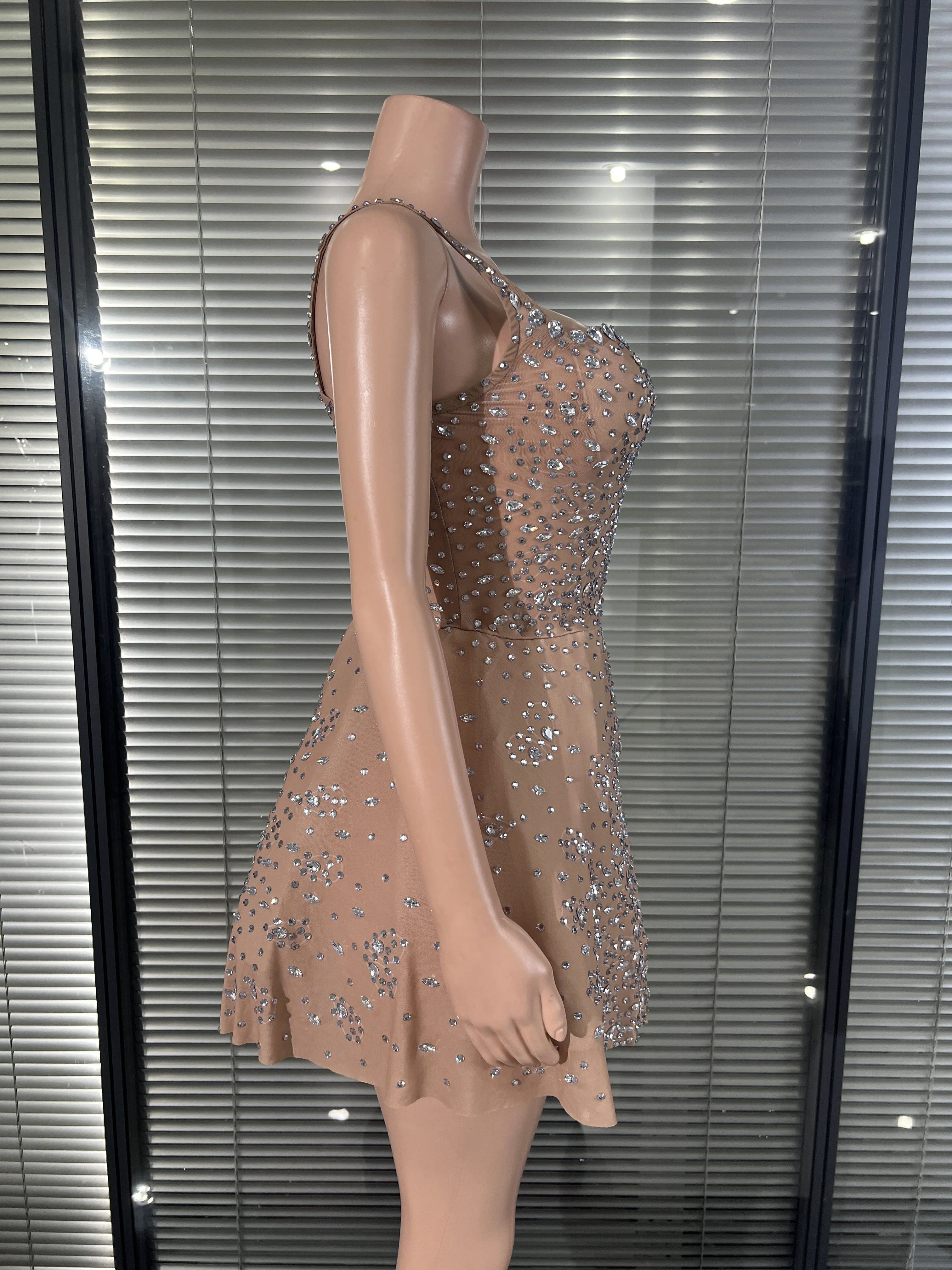 Glitterende, met strass steent - Sparkly Rhinestone Club Party Dress recensie en prijs