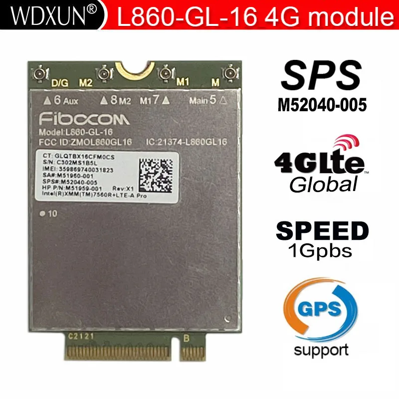 L860-GL-16  CAT16 multimode LTE WCDMA  Module  Global network M52040-005 NGFF M.2 For HP Elitebook 865 845 840 835 G9