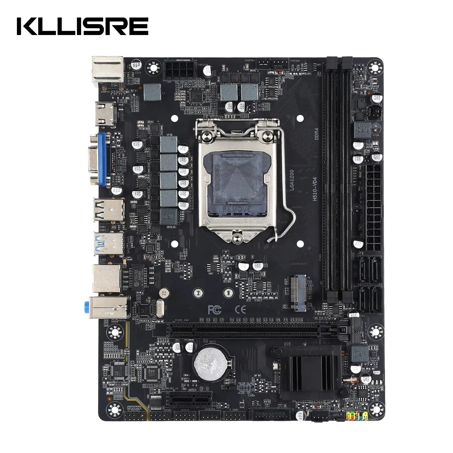 Kllisre H510 H511 Motherboard LGA 1200 Support Intel Core I3/i5/i7/i9 10th/11th Processor DDR4 Memory VGA+HDM+DVI M-ATX