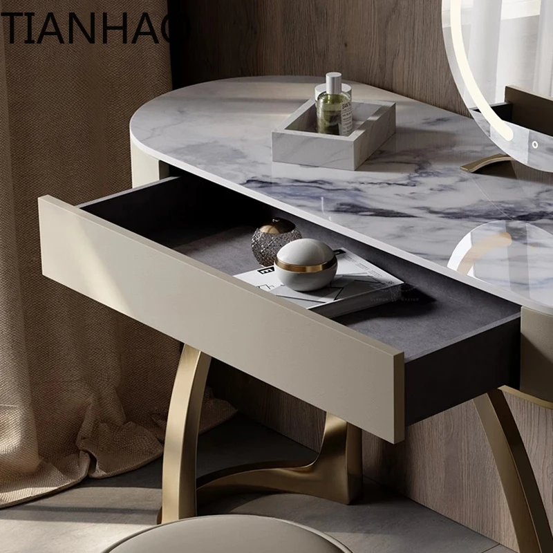 Bedroom Luxury Vanity Table Makeup Mirror Chair Drawers Bedside Cabinet Dressing Table Slaapkamer Meubels Muebles De Dormitorio
