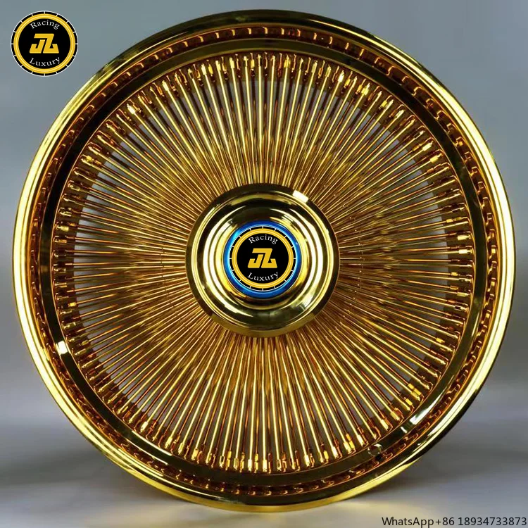 JZ109 custom 100/140/180 spoke wire wheel polishing chrome gold/silver for old Cadillac Lowrider Vintage Car