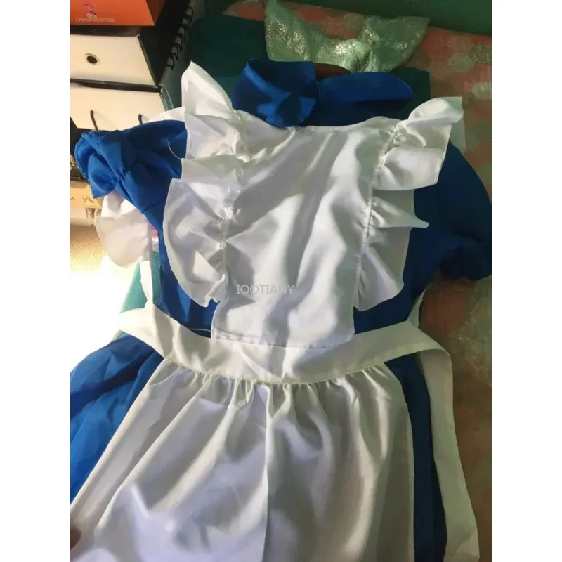 Kids Party Lolita Maid Dress Children Girl Blue Alice In Wonderland Halloween Costume For Cosplay Fancy Carnival Costumes Girls