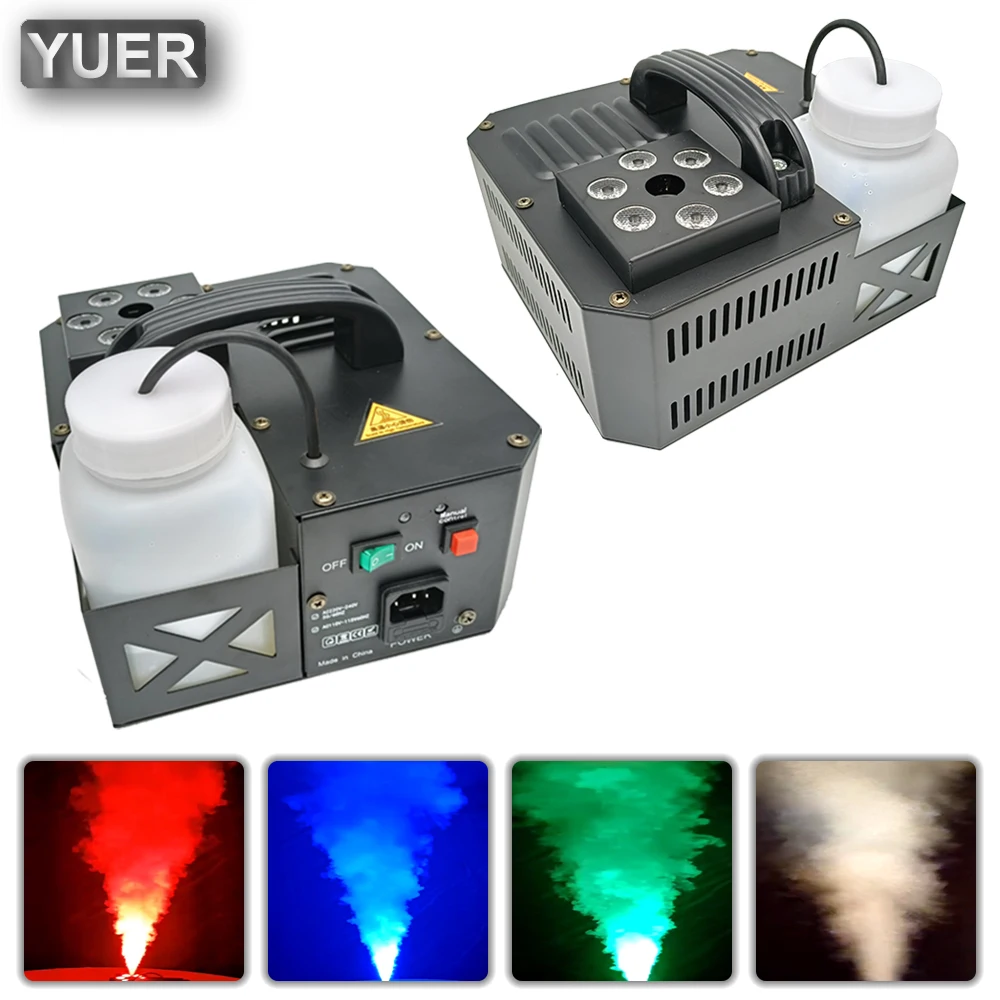 dmx led maquina de fumaca vertical pyro com controle remoto profissional fogger 6x3w rgb 3in1 cor alta qualidade 600w 01