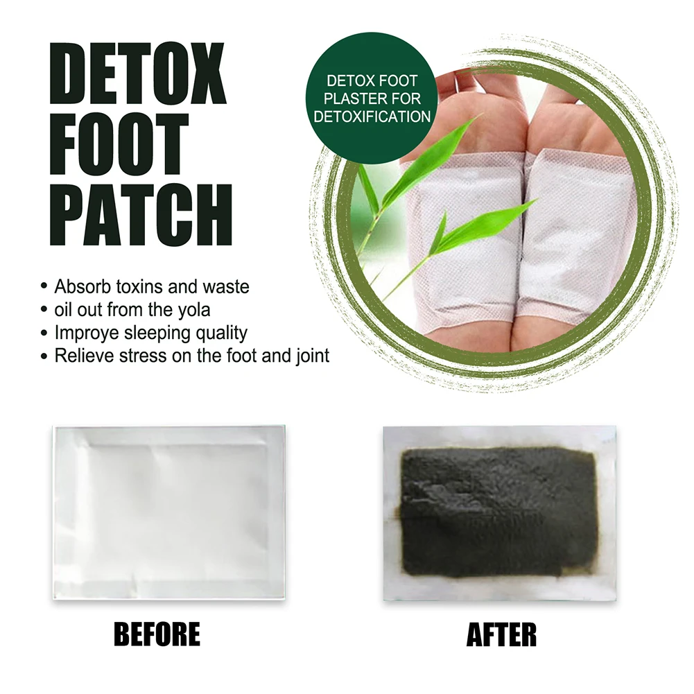 10-100PCS Natural Ginger Bamboo Detox Foot Patches Detoxification Body Toxins Cleansing Slimming Stress Relief Foot Care Tool