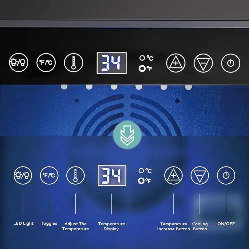 언더 카운터 음료 냉장고 쿨러, 유리 문짝, LED 조명 내장 또는 독립형, 15 인치 캔, 127 캔
