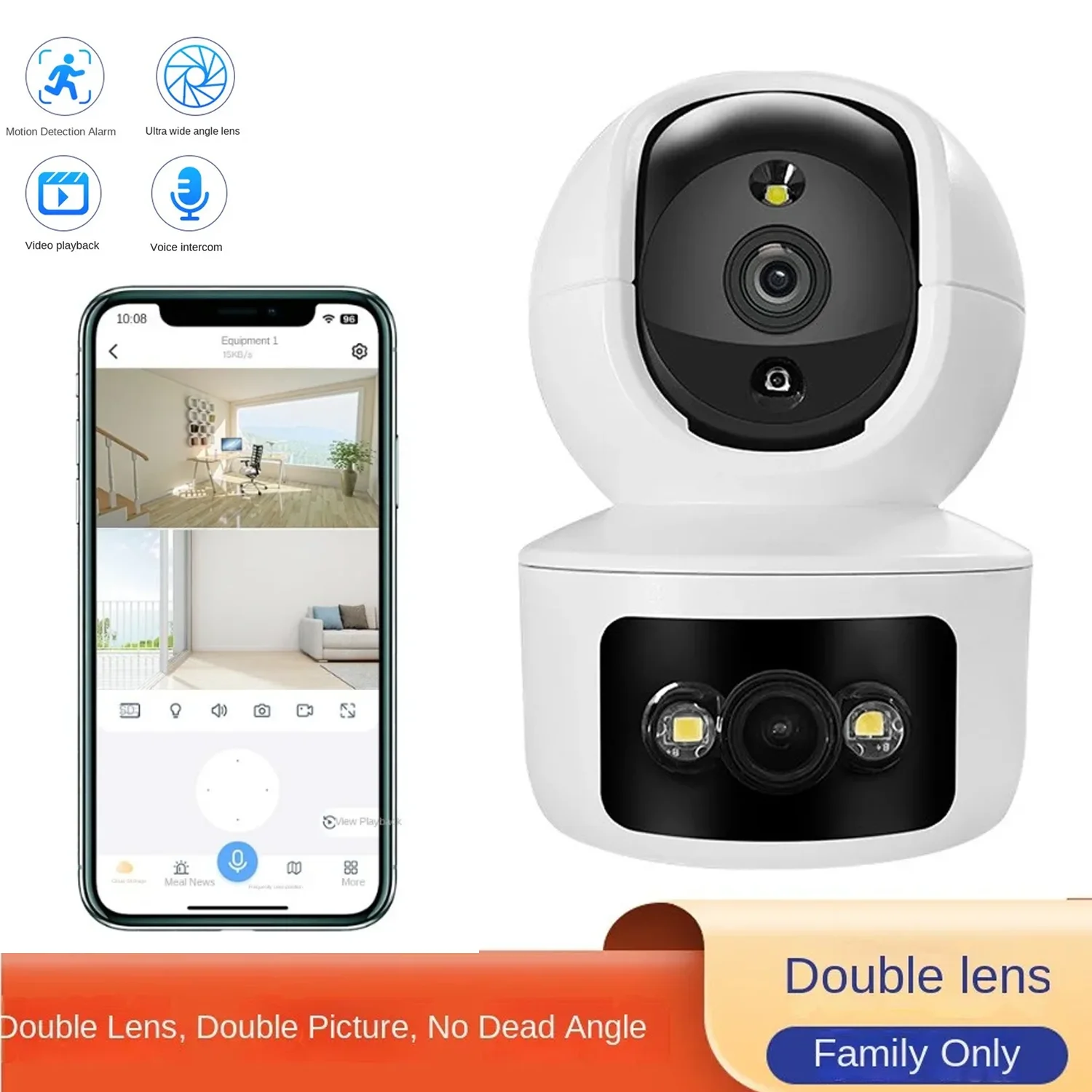 

360° Wireless WiFi Surveillance Camera 2K 2-Way Talk WiFi Indoor Camera High Definition Night Vision Smart Baby Monitor Camera