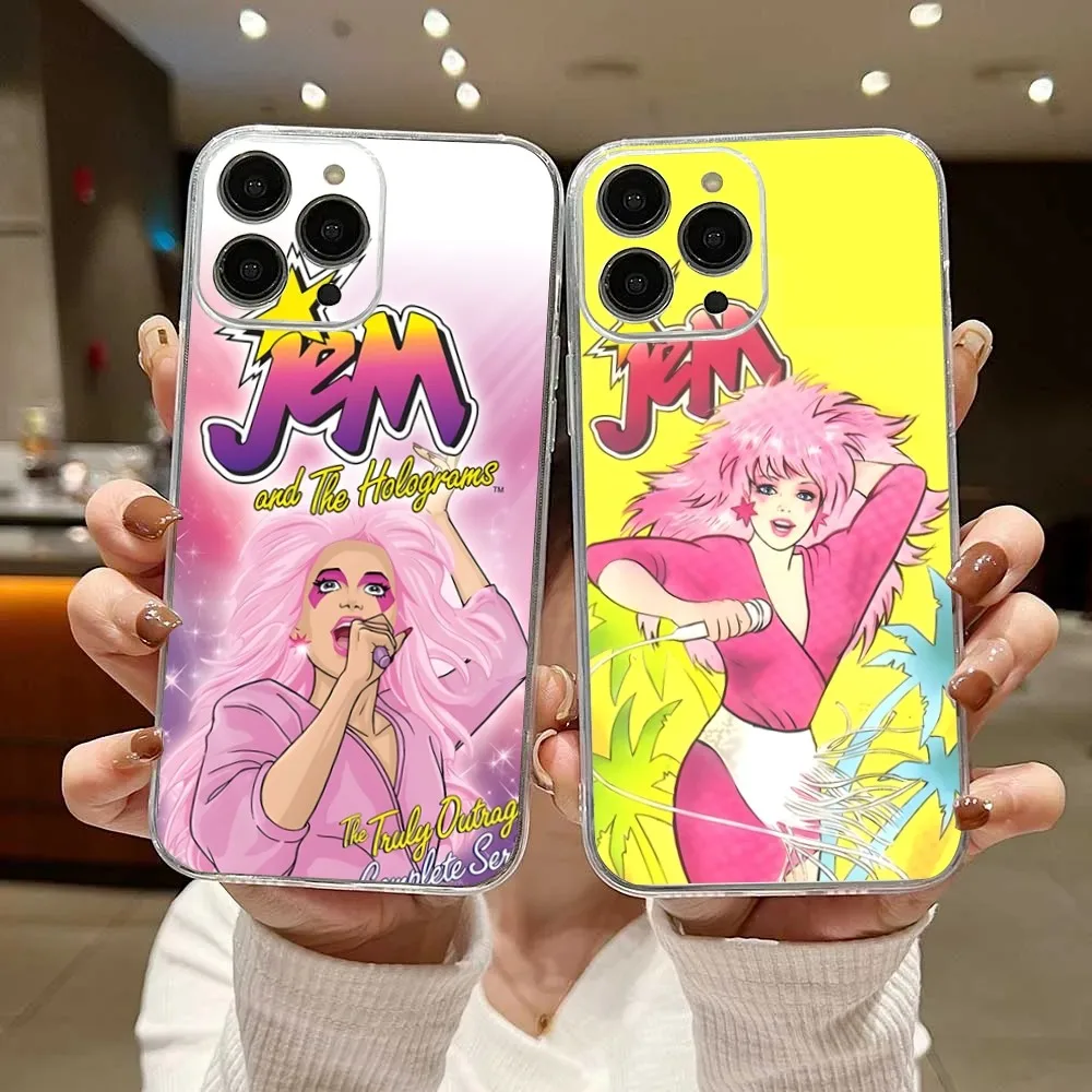J-jem-funda de silicona suave y transparente para iPhone, carcasa de teléfono con diseño impreso de The Holograms para iPhone 16,15,14,13,12,11 Plus,Pro,Max,XR,XS,X,7,8 Plus,SE