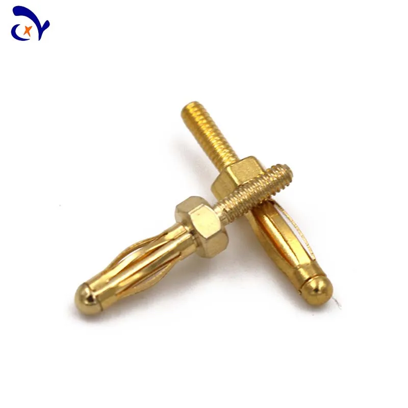 10PCS Amass 28.330 All copper gold plated 2.5mm banana plug end M2 thread length 6.5mm beryllium copper shrapnel