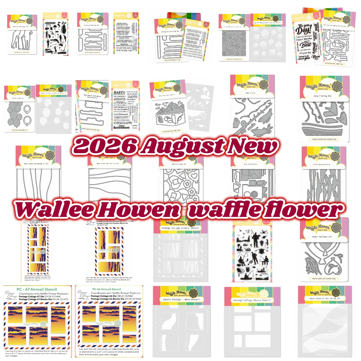Airmail Cloud Sentiments Novo Molde de Corte de Metal, Carimbos e Estêncil com Design de Flor Waffle para Gravação em Relevo, para Cartão de Saudação DIY Artesanal