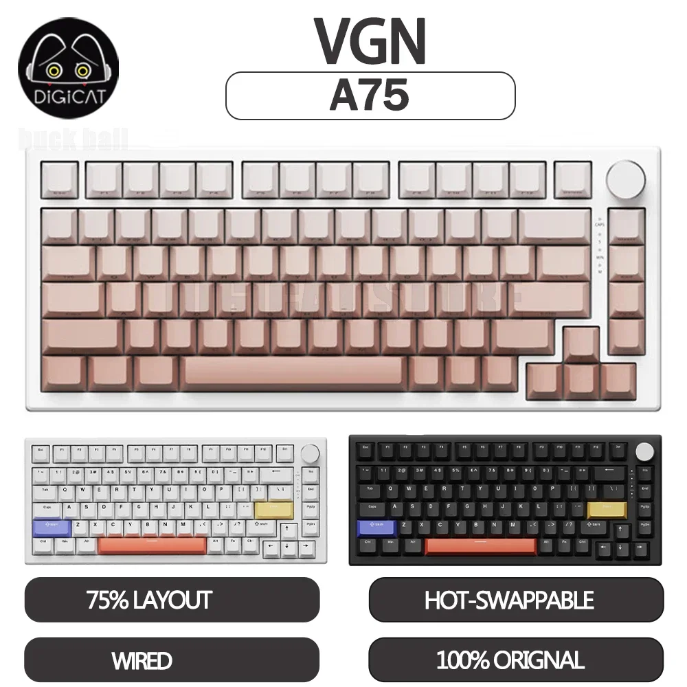 teclado com interruptor magnetico esports com botao 83 teclas teclas com fio pbt hot swap rgb backlight apto para win mac vag 75 01