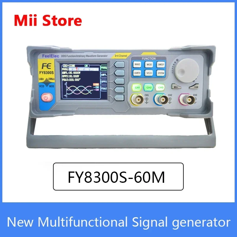 FY8300S-60Mhz 3 채널 파형 기능 신호 발생기, 초미세 파형 동적 파형 디스플레이