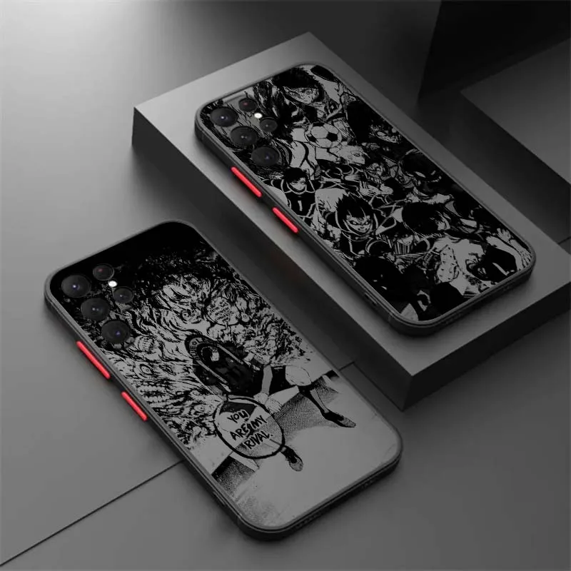 

BLUE LOCK Anime Cute For Samsung Galaxy S25 S24 S23 S22 S21 S20 S10 S9 Ultra Plus FE 5G Frosted Translucent Phone Case