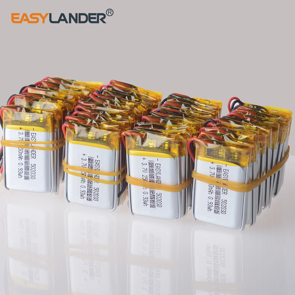 JST 1.0 2P 802030 3.7V 500mAh  302030 402030 502030 602030 702030 902030 102030 Rechargeable Lithium Lipo Polymer Battery