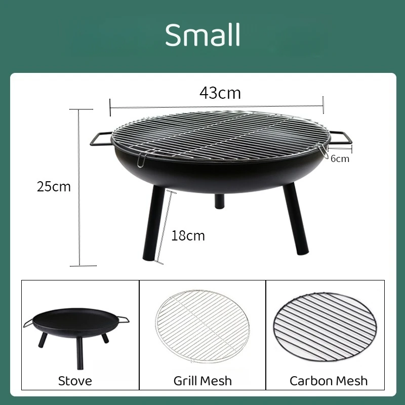 Outdoor Camping Firewood Stove Multifunctional Barbecue Charcoal Stove Brazier Outdoor Foldable Heating Furnace New