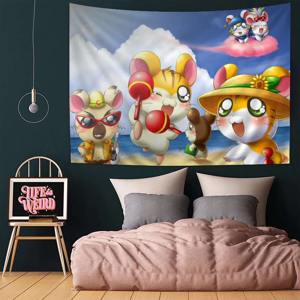 

Cartoon Cute Hamtaro Colorful Tapestry Wall Hanging Hippie Wall Hanging Bohemian Wall Tapestries Mandala Wall Hanging Sheets