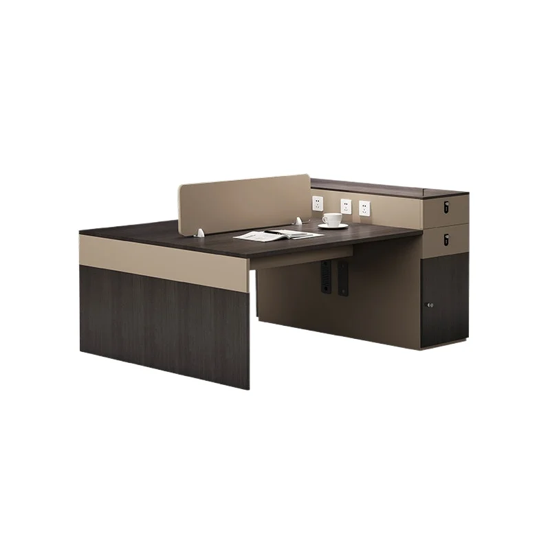 Public table and chair combination, simple and modern staff workstation table, two four or six people y