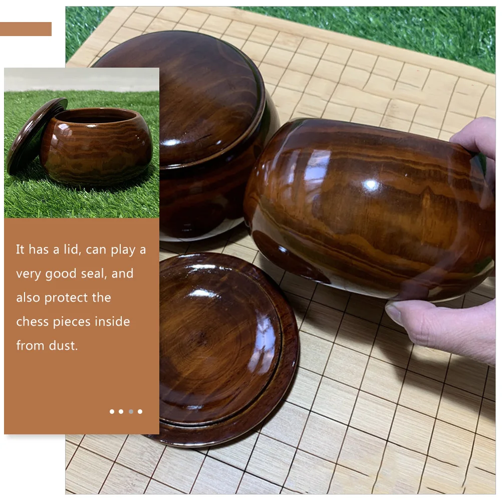 

Lidded Go Bowl Wooden Pieces Storage Jar Material Black White Multi-Functional Holder Seal Lid Small Size Light Weight