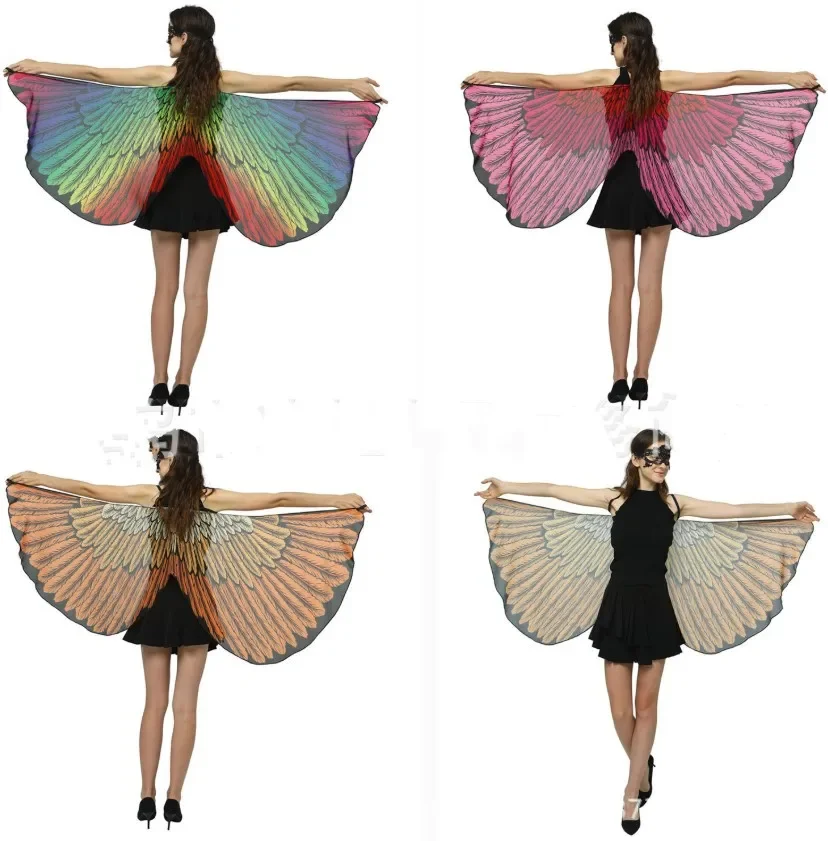 Butterfly Wings for Women Premium Butterfly Shawls Fairy Ladies Cape Nymph Pixie Costume Accessory White