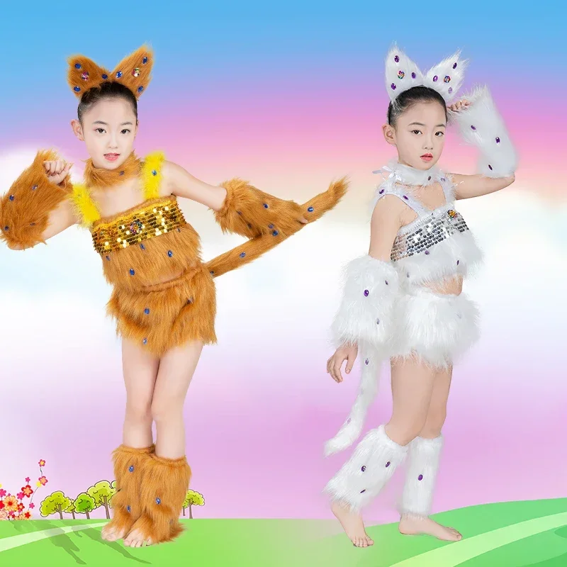 2 colori adorabili costumi per bambini Performance sul palco abiti da ballo bambini scuola materna ballerino abbigliamento animale