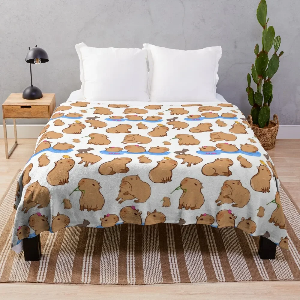 

Capybara Pattern Throw Blanket Single Extra Large Throw Blankets