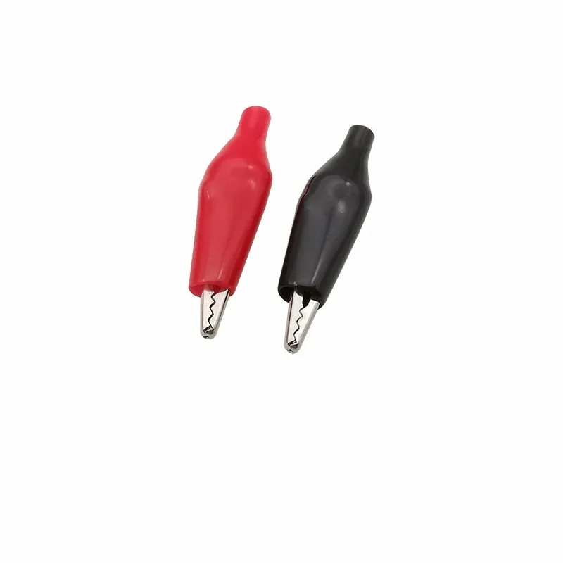 20Pcs 28mm Mini Metal Alligator Clip G98 Crocodile Electrical Clamps Testing Probe Black Red with Plastic Boot Car Battery Clips