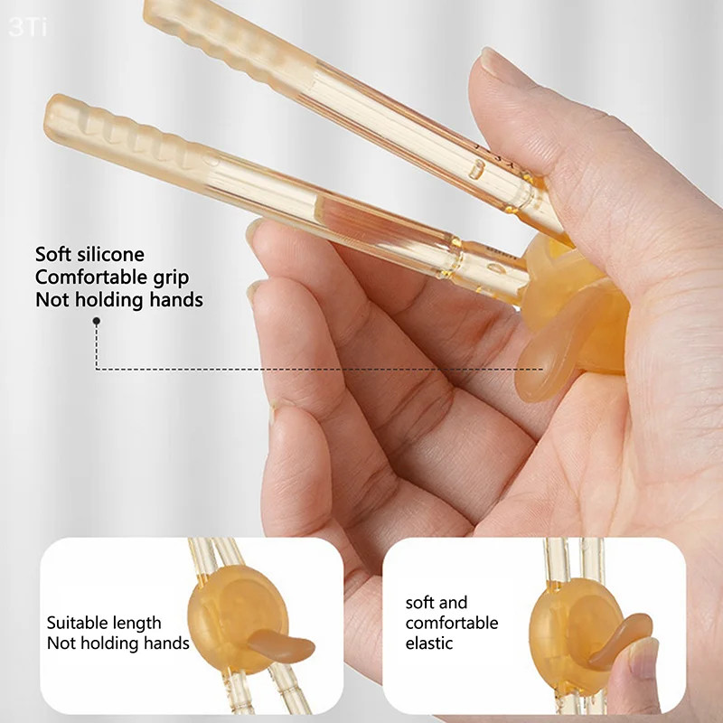 Детские тренировочные палочки для еды с регулировкой третьего передачи, силикагель, детская безопасность, обучающее пособие, палочки для еды, инструменты для коррекции осанки захвата