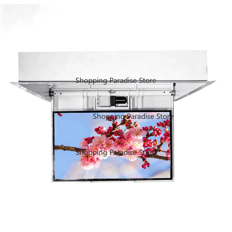 Modern Steel Ceiling TV Lift with Hidden Flip down Design Motorised Remote Control