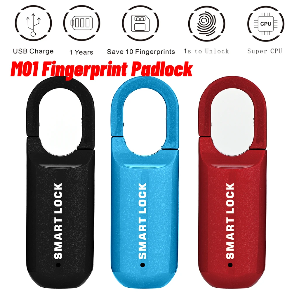 Fingerprint Padlock USB Cabinet Dormitory Anti Theft USB Smart Cabinet Keyless Drawer Lock Household