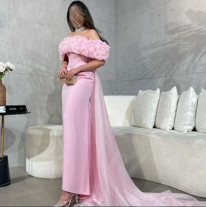 Super Fairy Wedding Dress Pink A-Line One-Shoulder Trailing Dress  Suitable for Bridal Bridesmaid Party Pageant Prom Holiday Bea