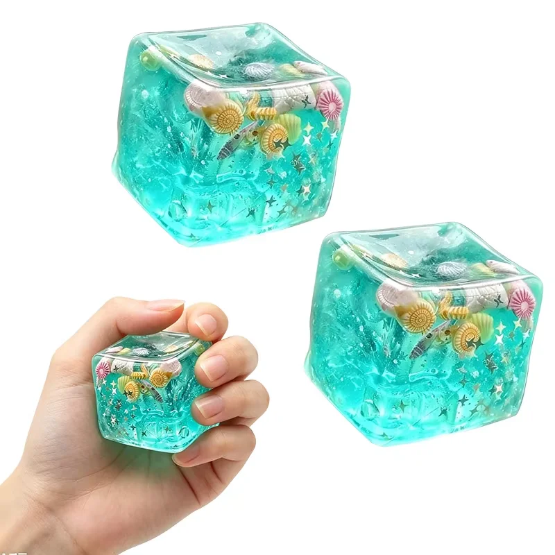 Ocean Shell Squishy Stress Balls Transparent Star Maltose Cubes Super Soft Squeeze Fidget Toy Stress Relief For Adults view 6