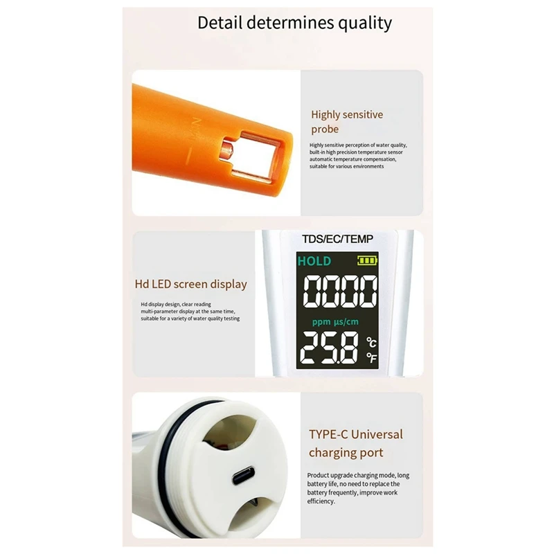 MALL 新 TDS-A6V 高精度水道水質分析装置 Ec 導電率水テストペン Tds 水質テスト