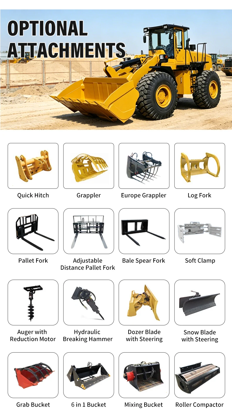 Robuster Hydraulikbetriebener Kompakt-Radlader mit Großer Schaufel und Hoher Traktion für Bau-, Landwirtschafts- und Erdbewegungsarbeiten – Detail 9