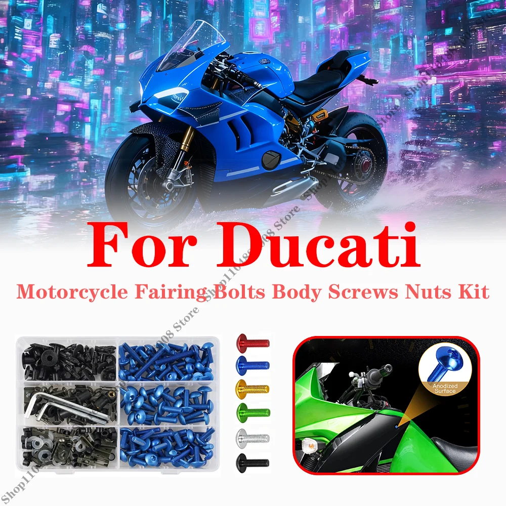 

223PCS M5 M6 Fairing Bolts Screws Kit For Ducati DesertX Monster Multistrada Diavel Panigale Motorcycle Body Nuts Fastener Clips