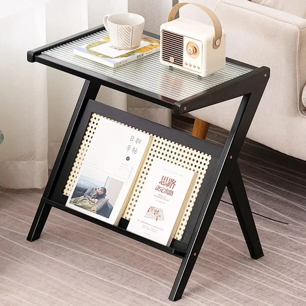 Z Shape Side Table Simplicity Storage Rack Modern Decor Exquisite And Compact Strong Load-bearing Capacity Home Bedside Table