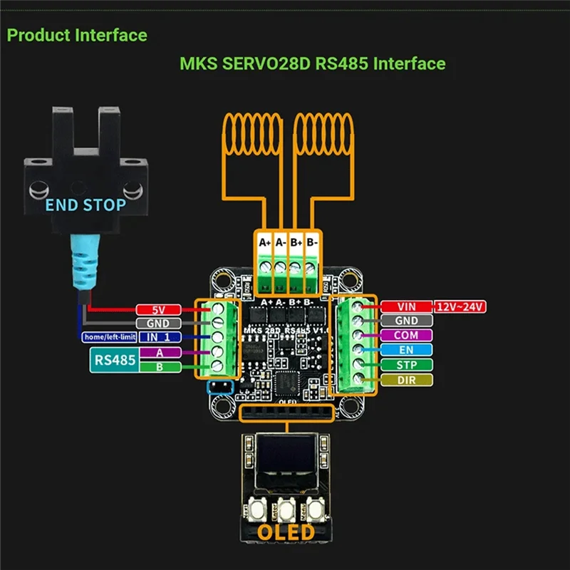

Драйвер шагового двигателя MKS SERVO28D 485 MT с замкнутым контуром для Gen_L FOC, тихий и эффективный