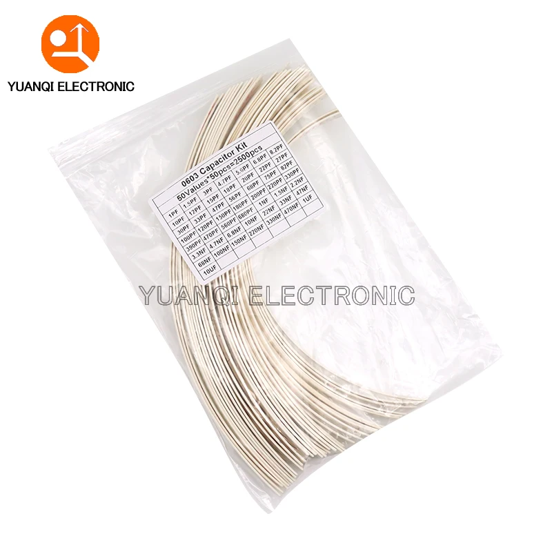 Imagem -03 - Kit Sortido de Capacitor Cerâmico Smd Chip Grupo 0402 0603 0805 50 Valores 1pf10uf 100pf 10nf 100nf 047 uf 1uf Conjunto de Capacitância 2500 Pcs