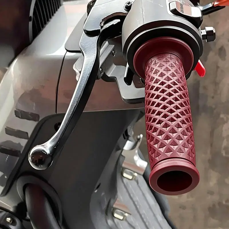 1Pair Vintage 7/8" 22mm Motorcycle Handlebar Grips Retro Non-slip Rubber For Cafe Racer Honda Kawasaki CG125 CB400