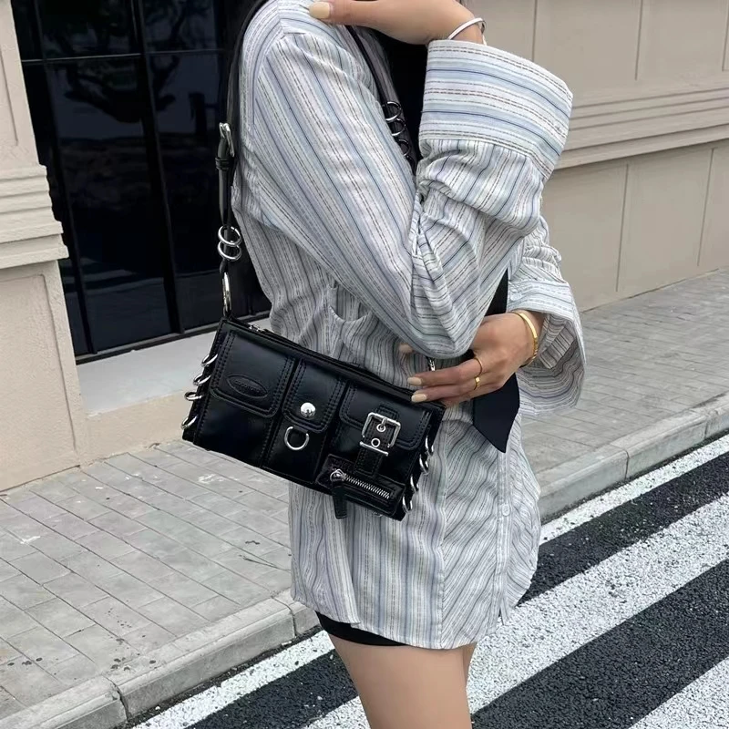 2024 New Niche Designer Luxury Retro Dark Sweet Cool Hottie Style Armpit Bag Exquisite Versatile Multi-Pocket Bag High-end Bag