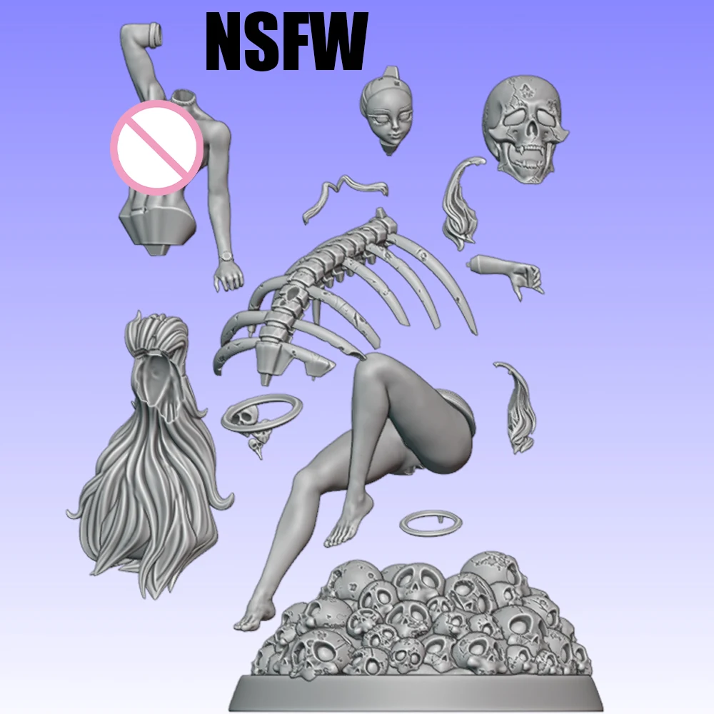 1/24 escala honeko vtuber freyas fantys nsfw resina figura modelo kit desmontado sem pintura diy colecionável brinquedos de hobby em miniatura