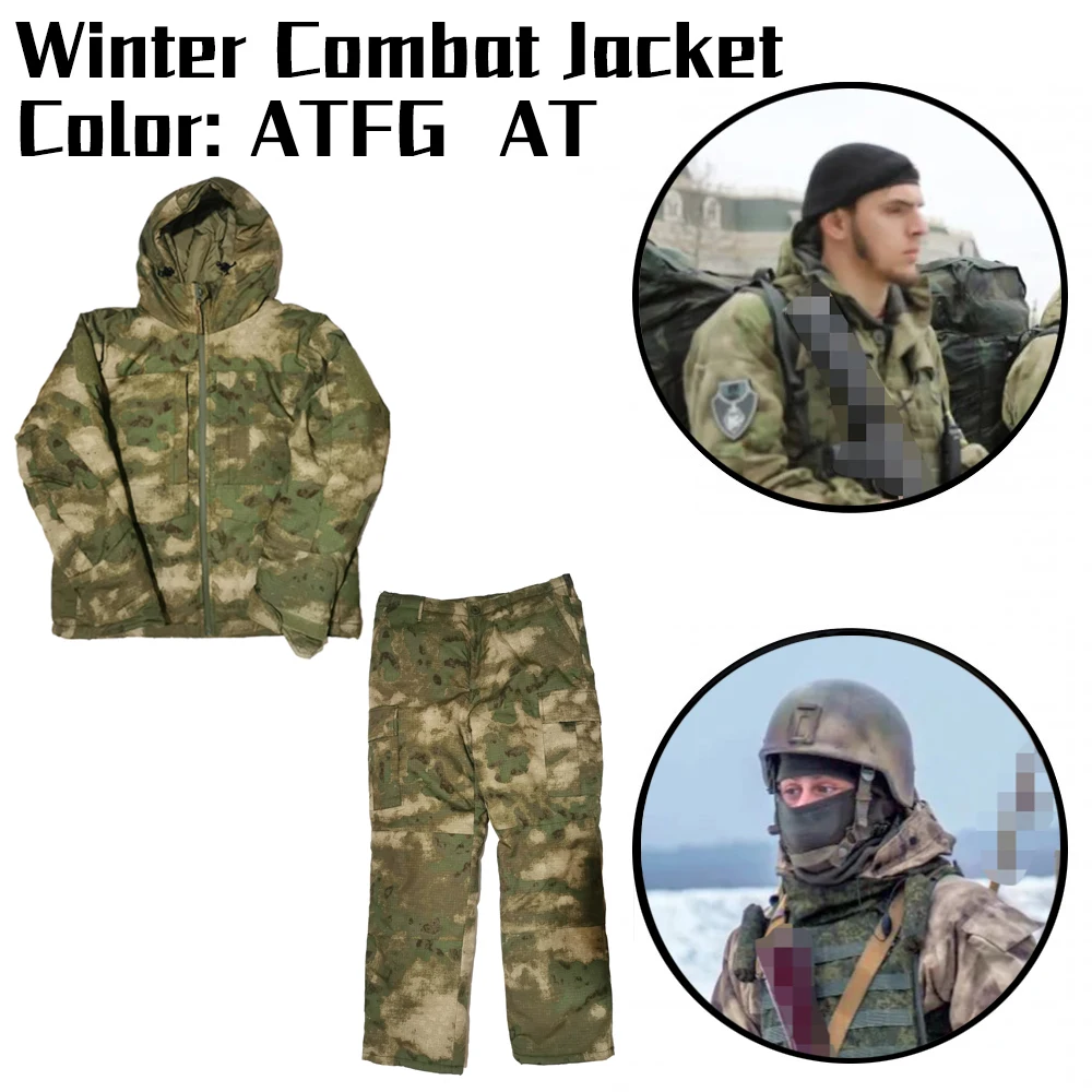 Russian Tactical Winter Combat Cold, Wind and Water Resistant Thermal Cotton Clothing Pants Coat ATFG EMR MC