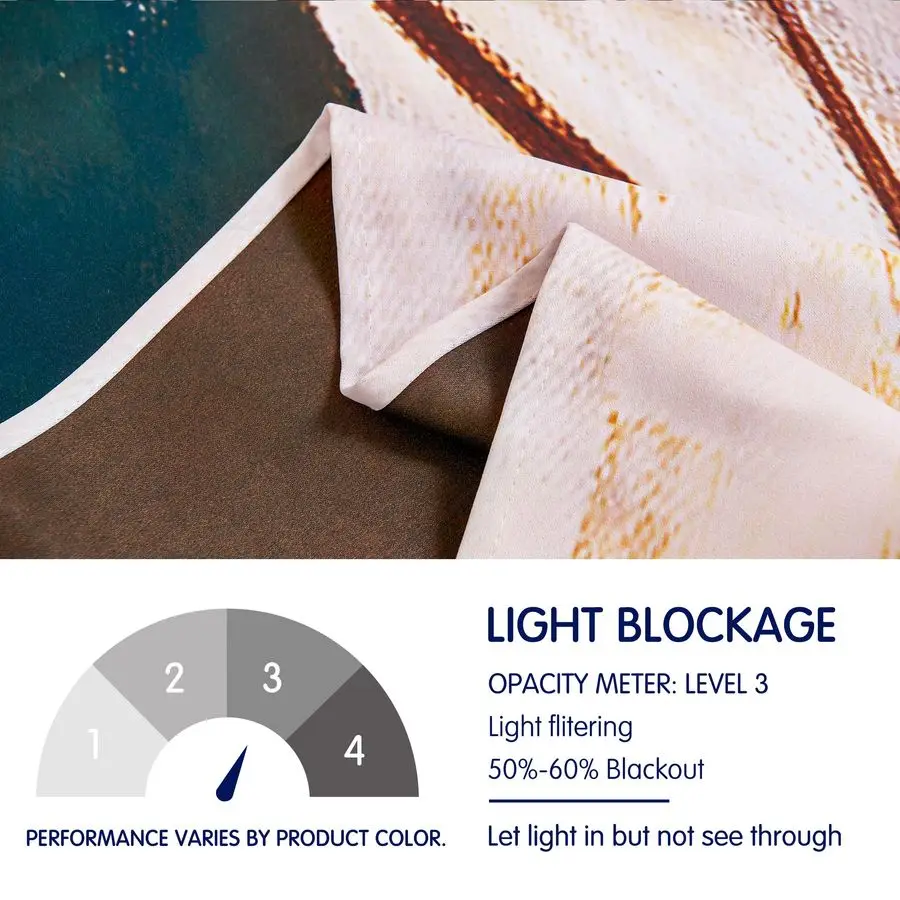 

Светопропускающие шторы 52Wx84L, затемняющие яркие цветочные портьеры, 50% затемнение, полупрозрачные шторы в стиле бохо-фармхаус для гостиной