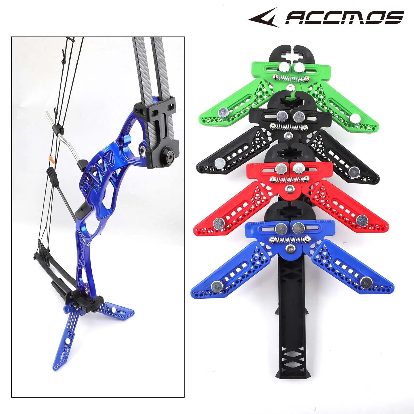 ACCMOS Foldable, Adjustable Compound Bow Stand – Portable Archery Bow Holder, Rack