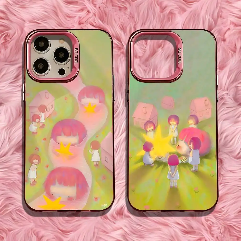 

Y-YuchengLi Art Phone Case For iPhone 16,15,14,13,12,11,Pro,Max,Plus,Mini,SE Anti Fall Pink Matte Hard Bumper